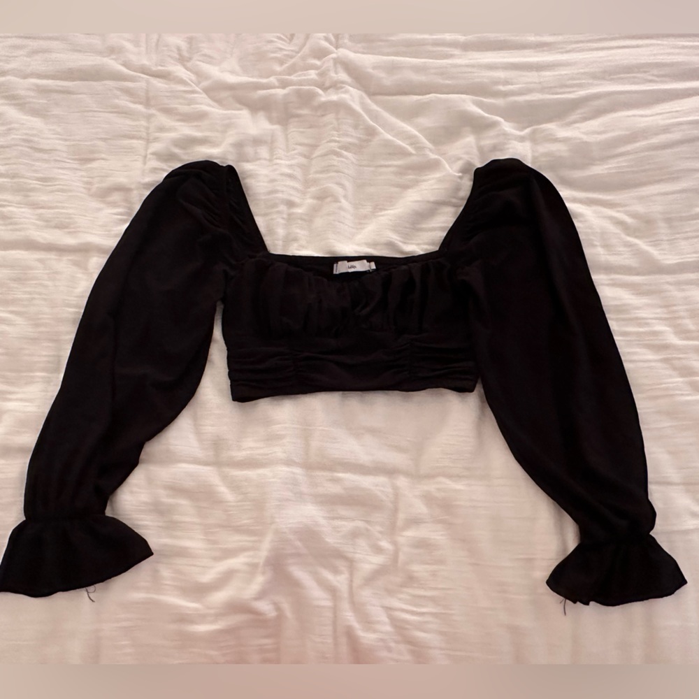 Adika black long sleeve top